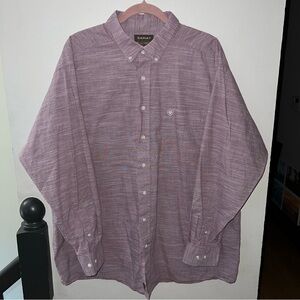 Ariat Men’s XXL Purple Slub Long Sleeve Western Button Down Shirt